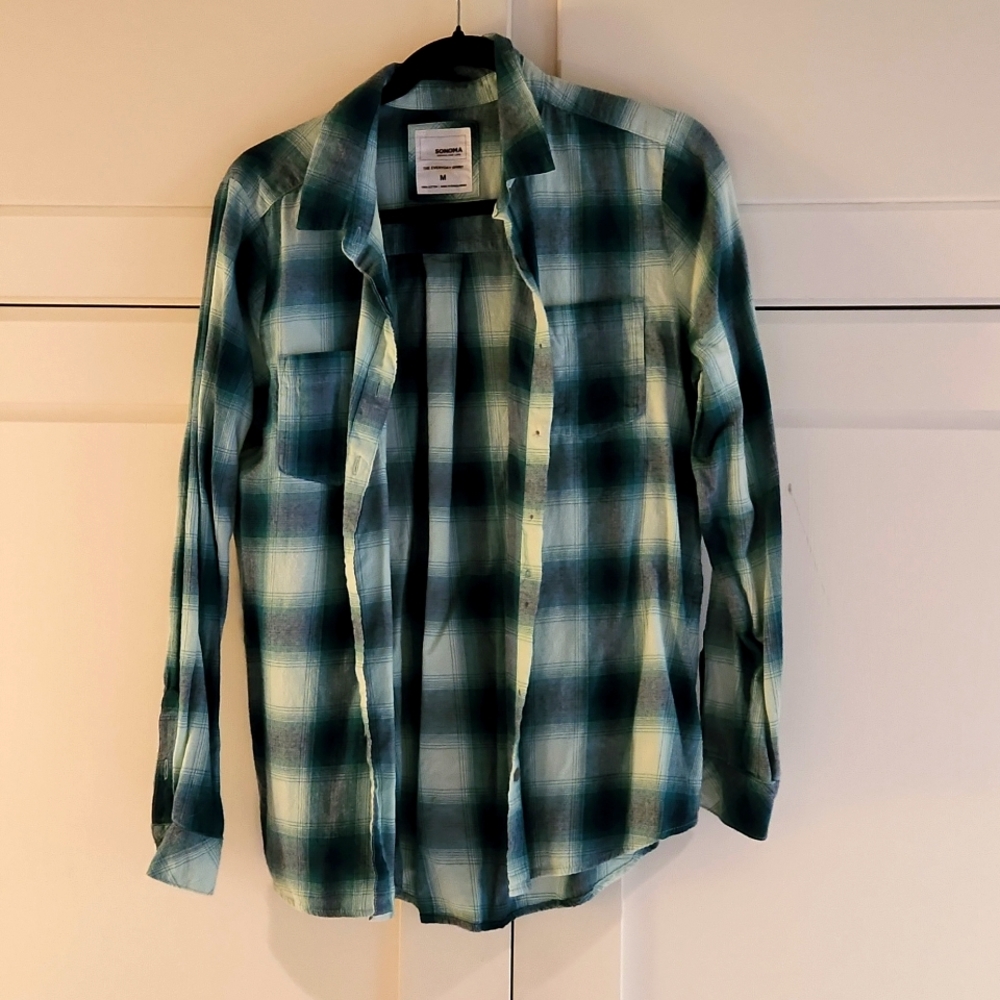 Plaid turquoise shirt